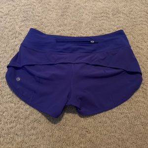 Blue Lululemon Speed Up Shorts Size 4